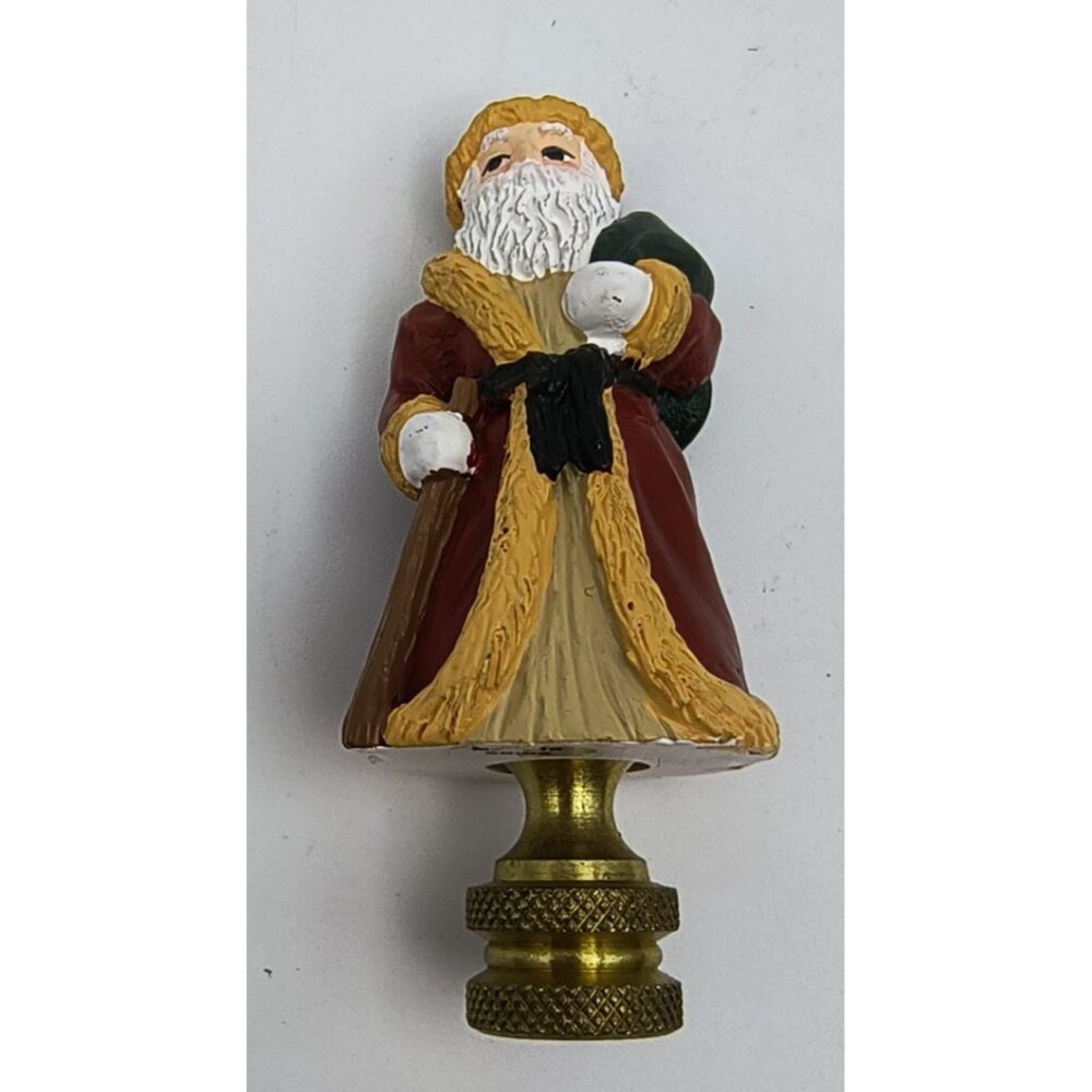 Vintage Lamptoppers Santa Claus Lamp Finial Brass Base Holiday Décor